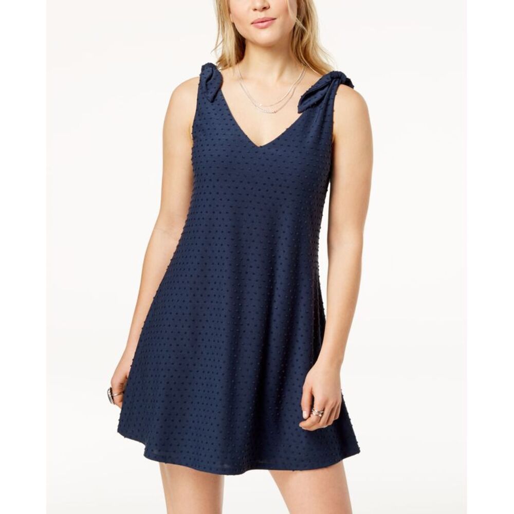 Trixxi Juniors Knot Shoulder Textured Fit Flare Dress